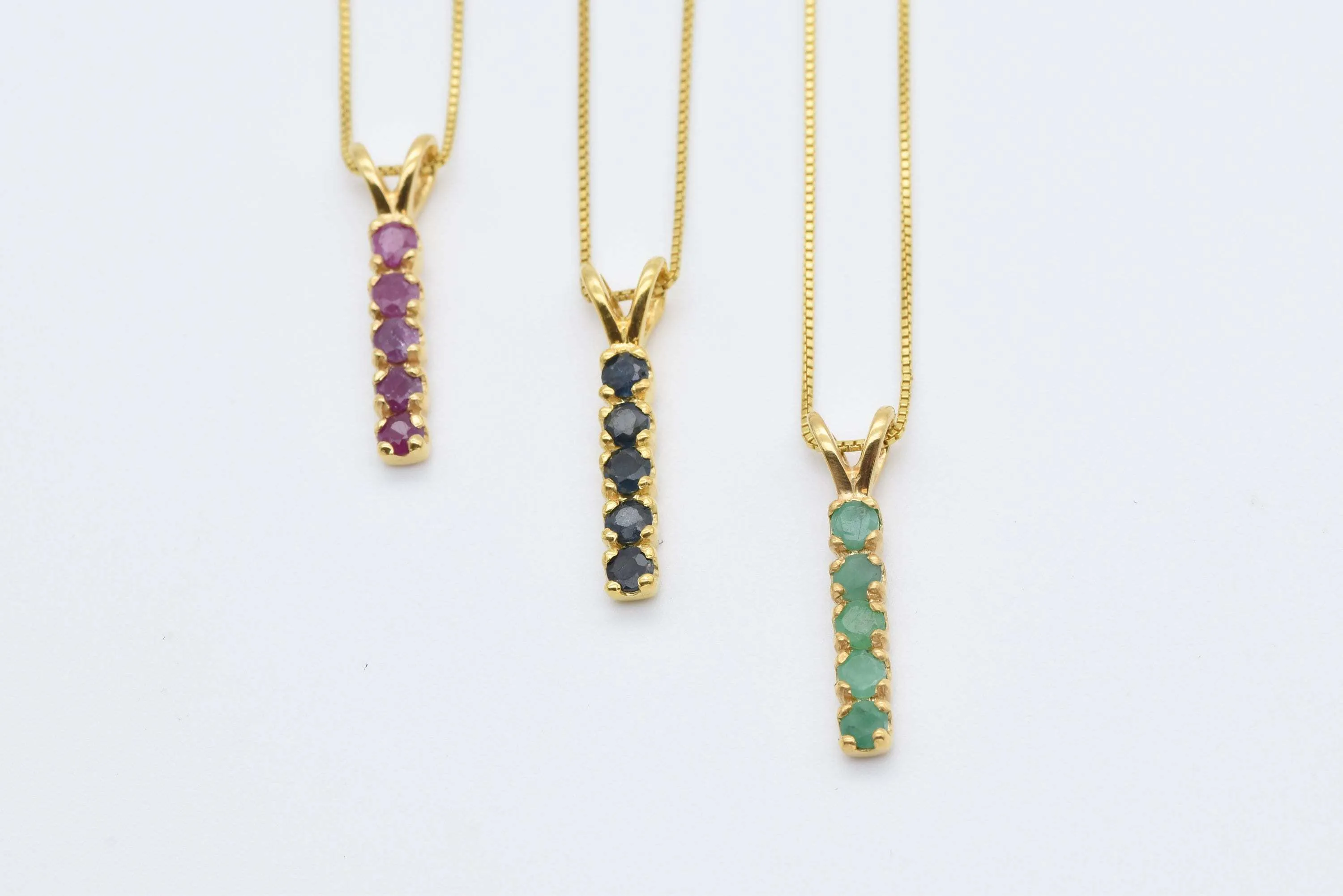 Vertical Moonstone Pendant - Natural Rainbow Moonstone Necklace, Gold Moonstone Pendant