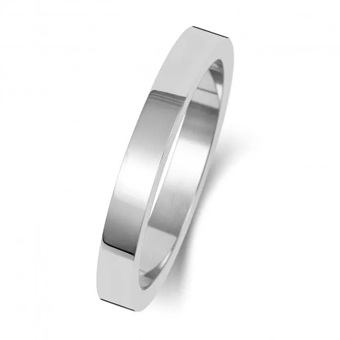 Wedding Band 18K Flat Flat 2.5 mm-1.7 Wedding  Ring WQ172WH/I