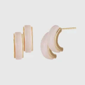 Women's Double Hoop Opal Zircon Earrings