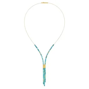 Yacuni Blue Turquoise Y-Necklace - 8561000256
