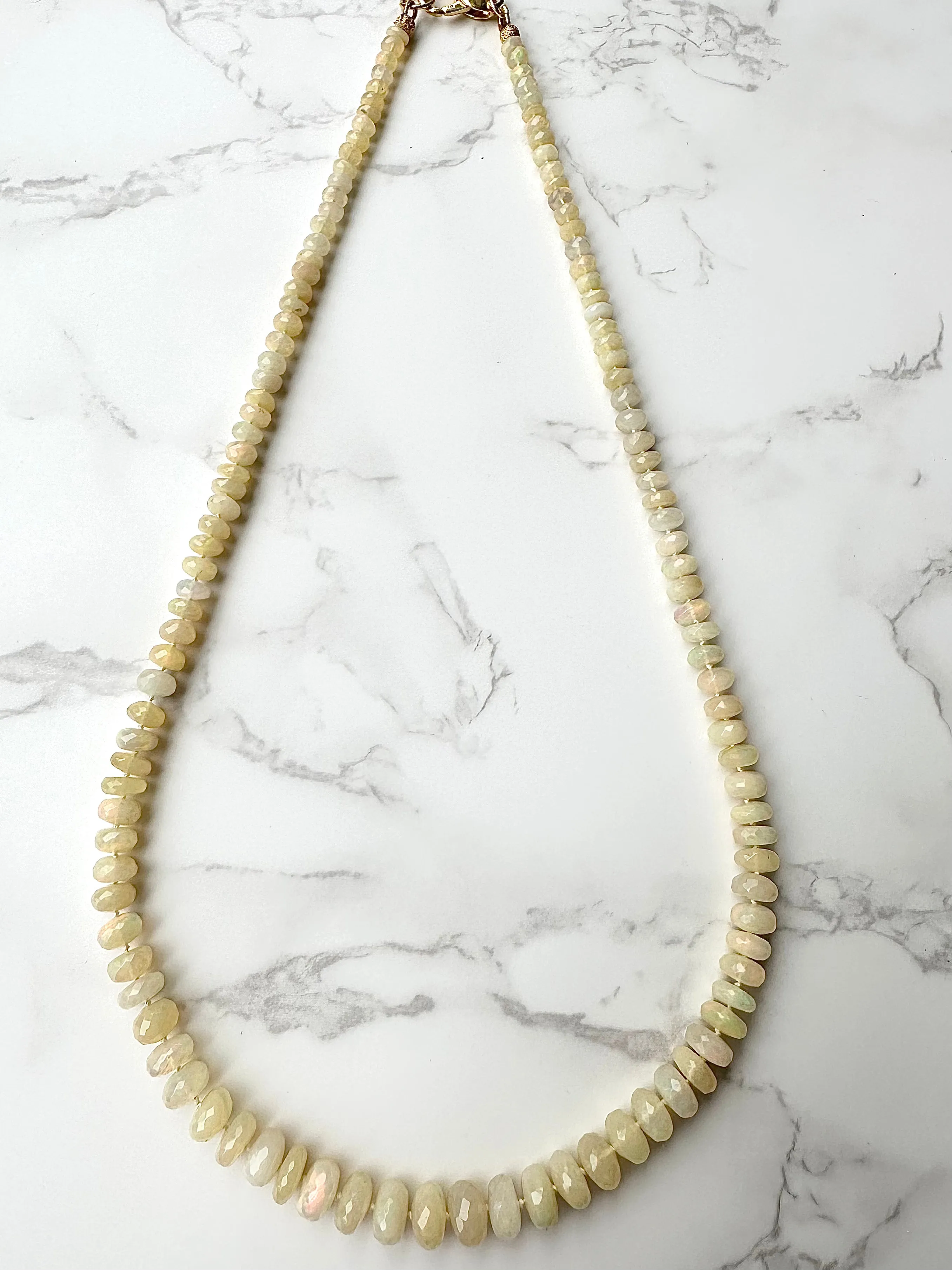 Yellow Faceted Australian Opal Necklace