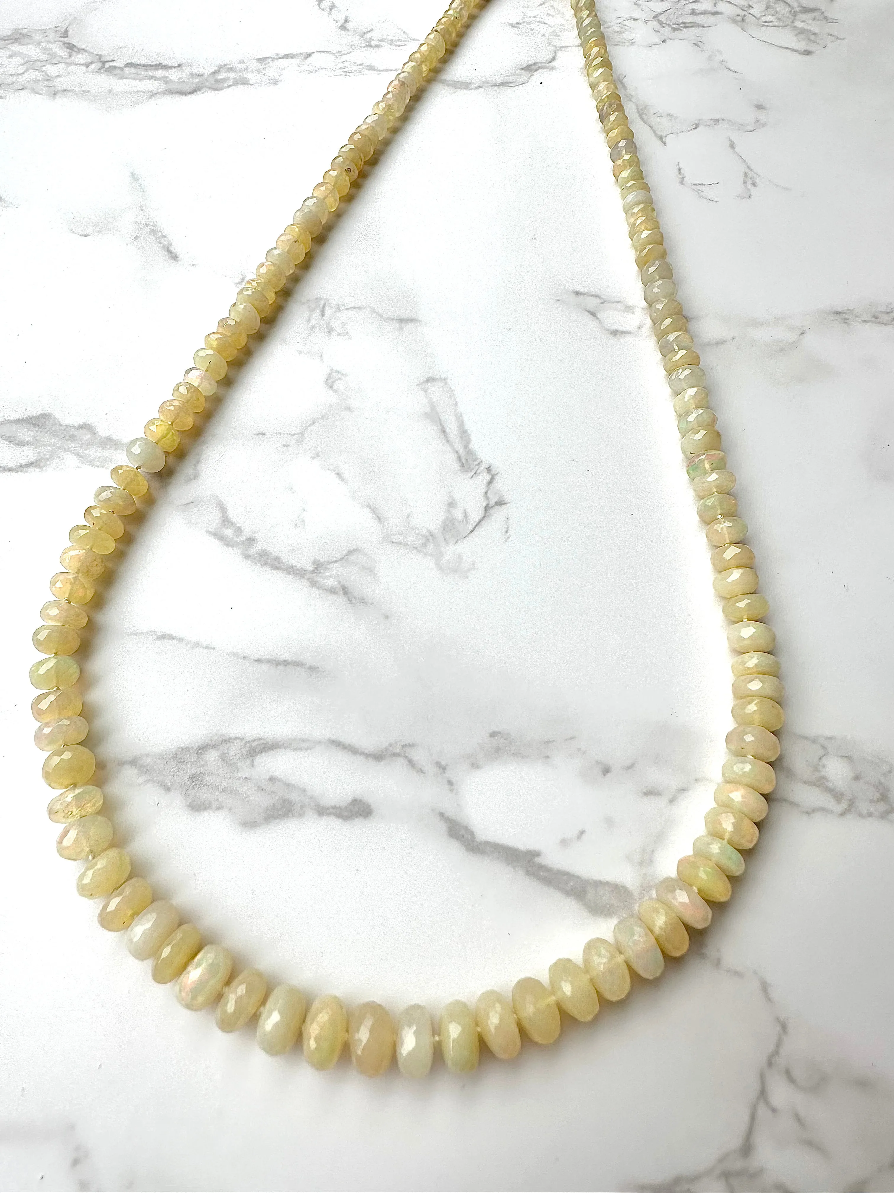 Yellow Faceted Australian Opal Necklace
